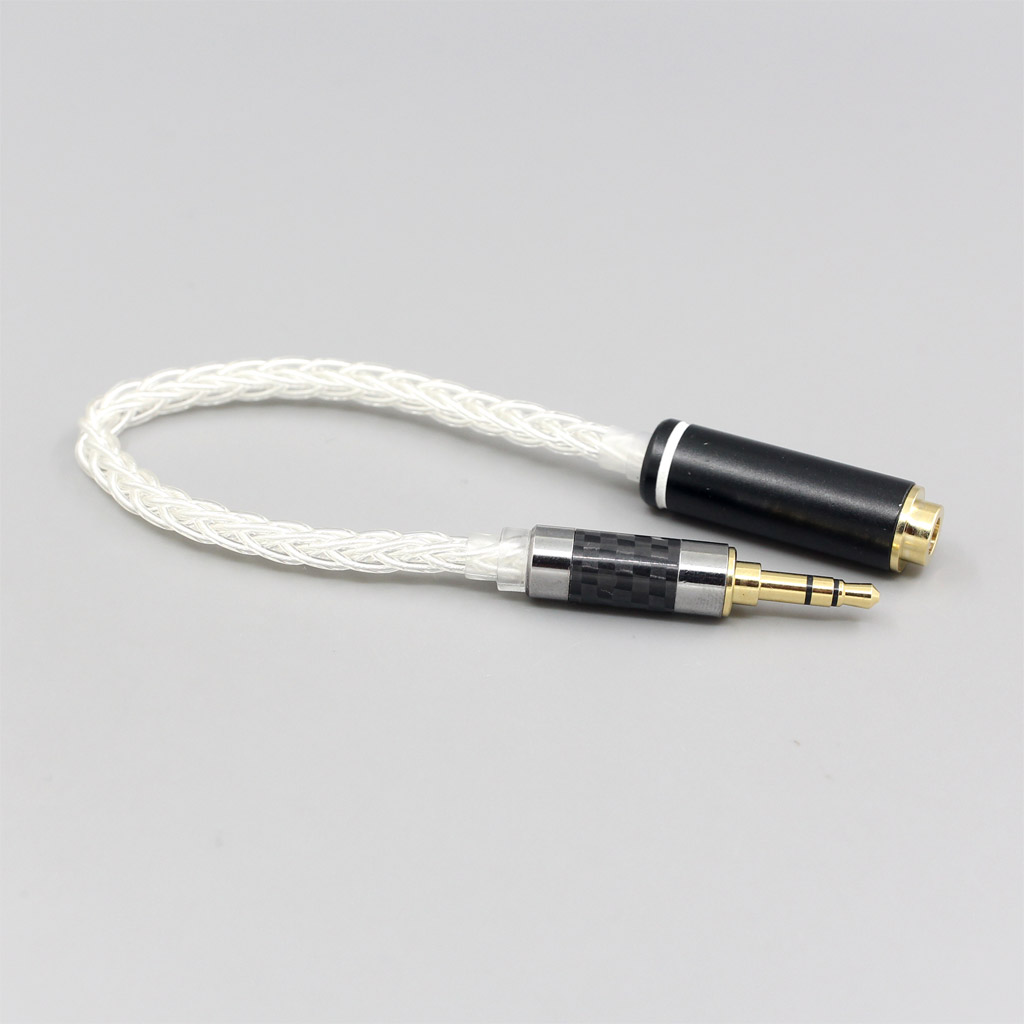 Various length plugs 8 Cores Pure 99% Silver Headphone Earphone Extension Cable For 3.5mm xlr 6.5 2.5mm male to 4.4mm female