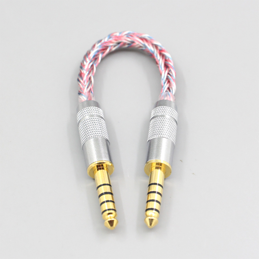 4.4mm Balanced Male to 4.4mm Balanced Male Audio Adapter 16 Core Silver OCC OFC Mixed Braided Cable 