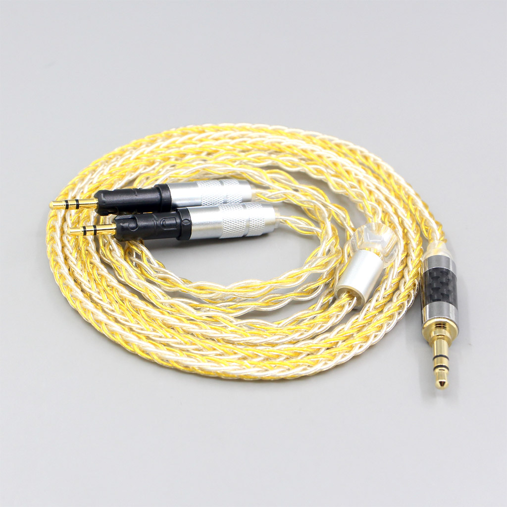 6.5mm xlr 2.5mm 4.4mm 8 Core Silver Gold Plated Braided Earphone Headphone Cable For Audio-Technica ATH-R70X