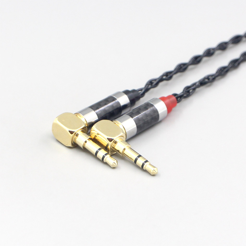 8 Core black Silver Plated Braided Earphone Headphone Cable For Verum 1 One Headset L Shape 3.5mm Pin Earpohone