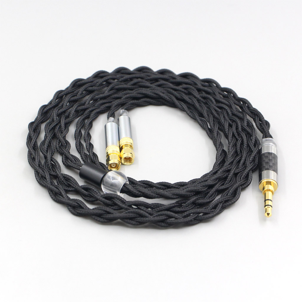 Pure 99% Silver Inside Headphone Nylon Cable For HiFiMan HE400 HE5 HE6 HE300 HE4 HE500 HE6 Earphone headset