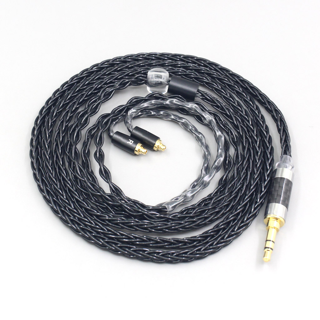 3.5mm 2.5mm 4.4mm XLR 8 Core Silver Plated Black Earphone Cable For AKG N5005 N30 N40 MMCX Sennheiser IE300 Earphone