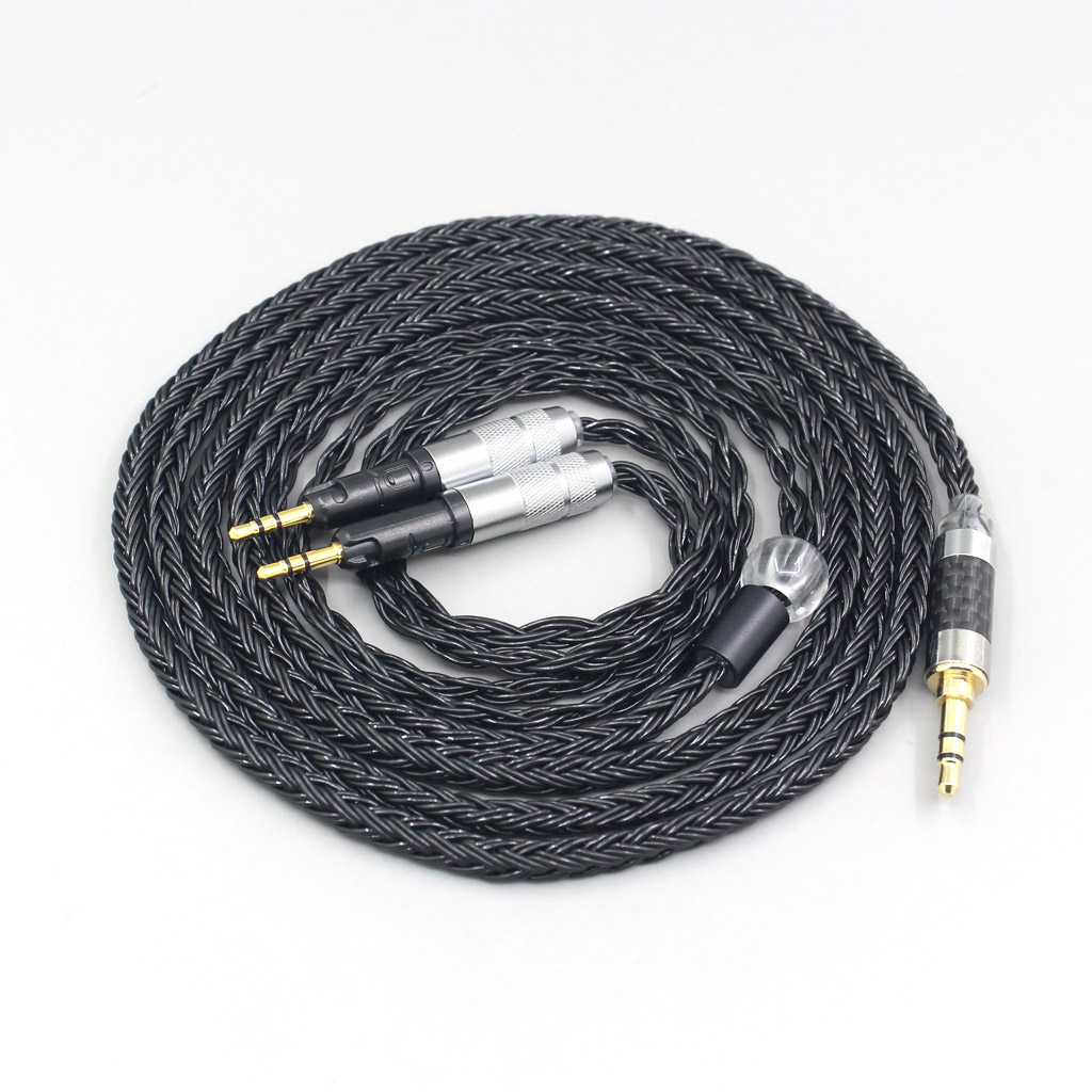 6.35mm 4.4mm 2.5mm 16 Core 7N OCC Black Braided Earphone Headphone Cable For Audio-Technica ATH-R70X
