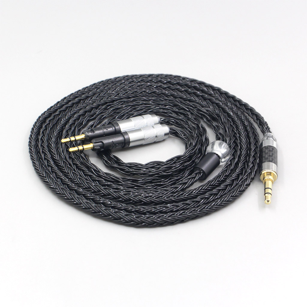 6.35mm 4.4mm 2.5mm 16 Core 7N OCC Black Braided Earphone Headphone Cable For Audio-Technica ATH-R70X