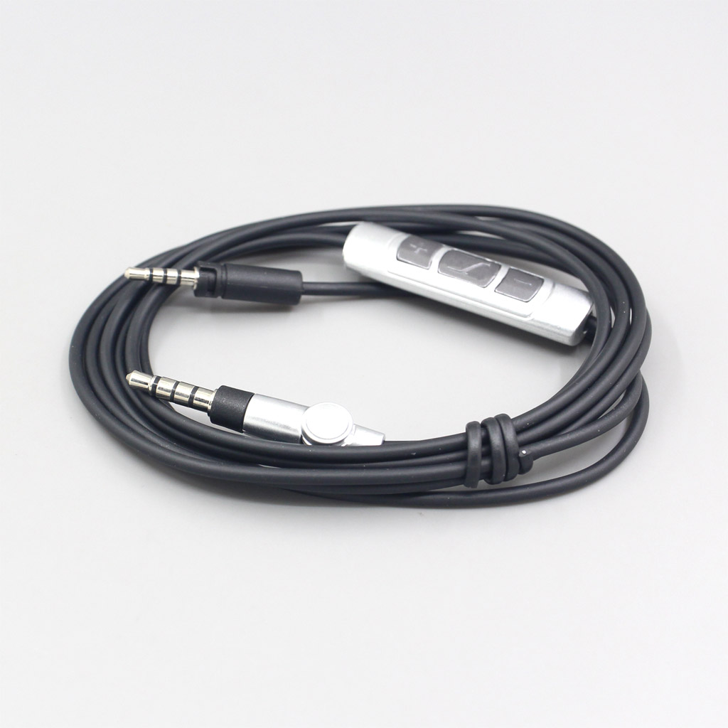 Black Red Cable Remote Mic for Sennheiser Momentum 1.0 2.0 Over-Ear On-Ear Headphones