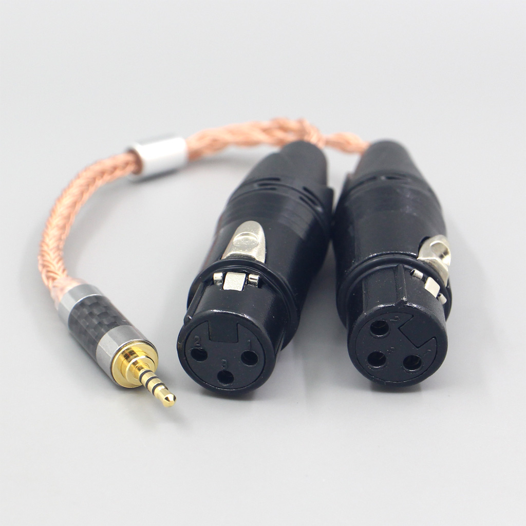 16 Core 99% 7N OCC Copper Earphone Cable For 3.5m 2.5mm 4.4mm 6.5mm To Dual XLR 3 pole Female Cable