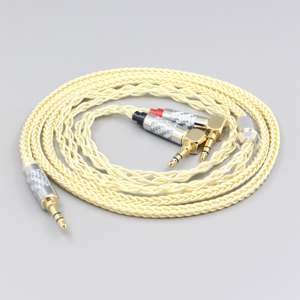 8 Core Gold Plated + Palladium Silver OCC Alloy Cable For Verum 1 One Headphone Headset L Shape 3.5mm Pin Earpohone