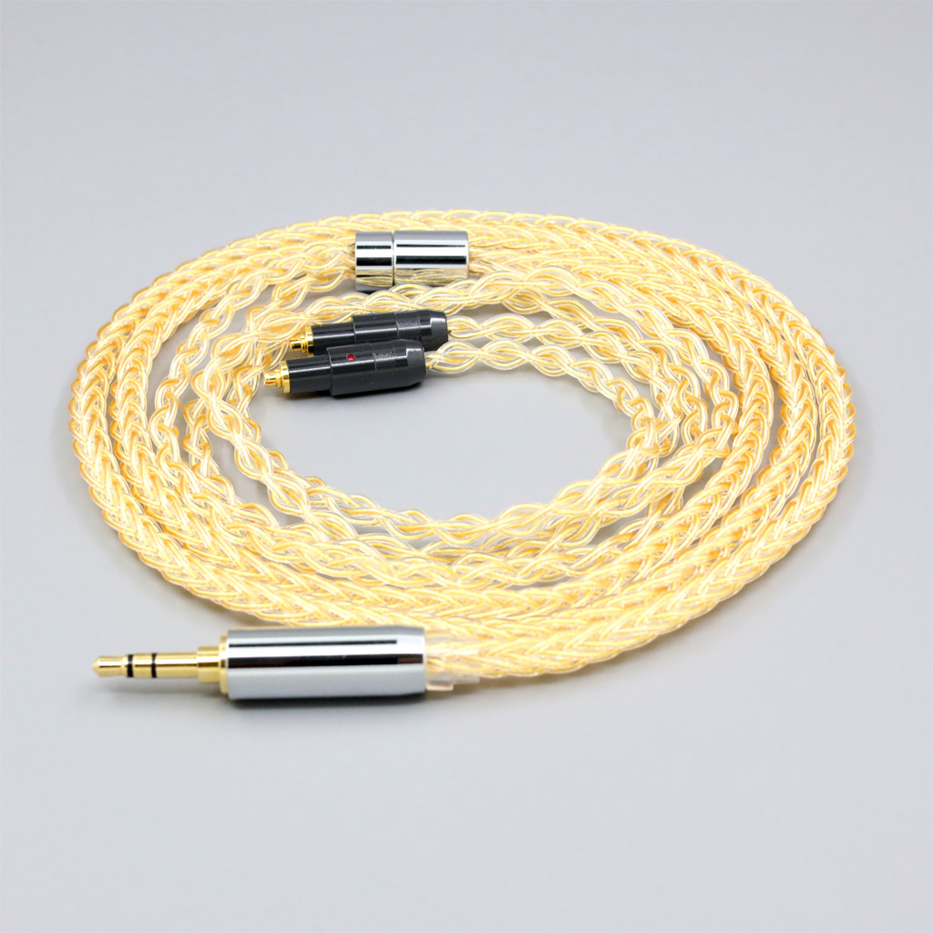 8 Core 99% 7n Pure Silver 24k Gold Plated Earphone Cable For Shure SRH1540 SRH1840 SRH1440 2 core Headphone