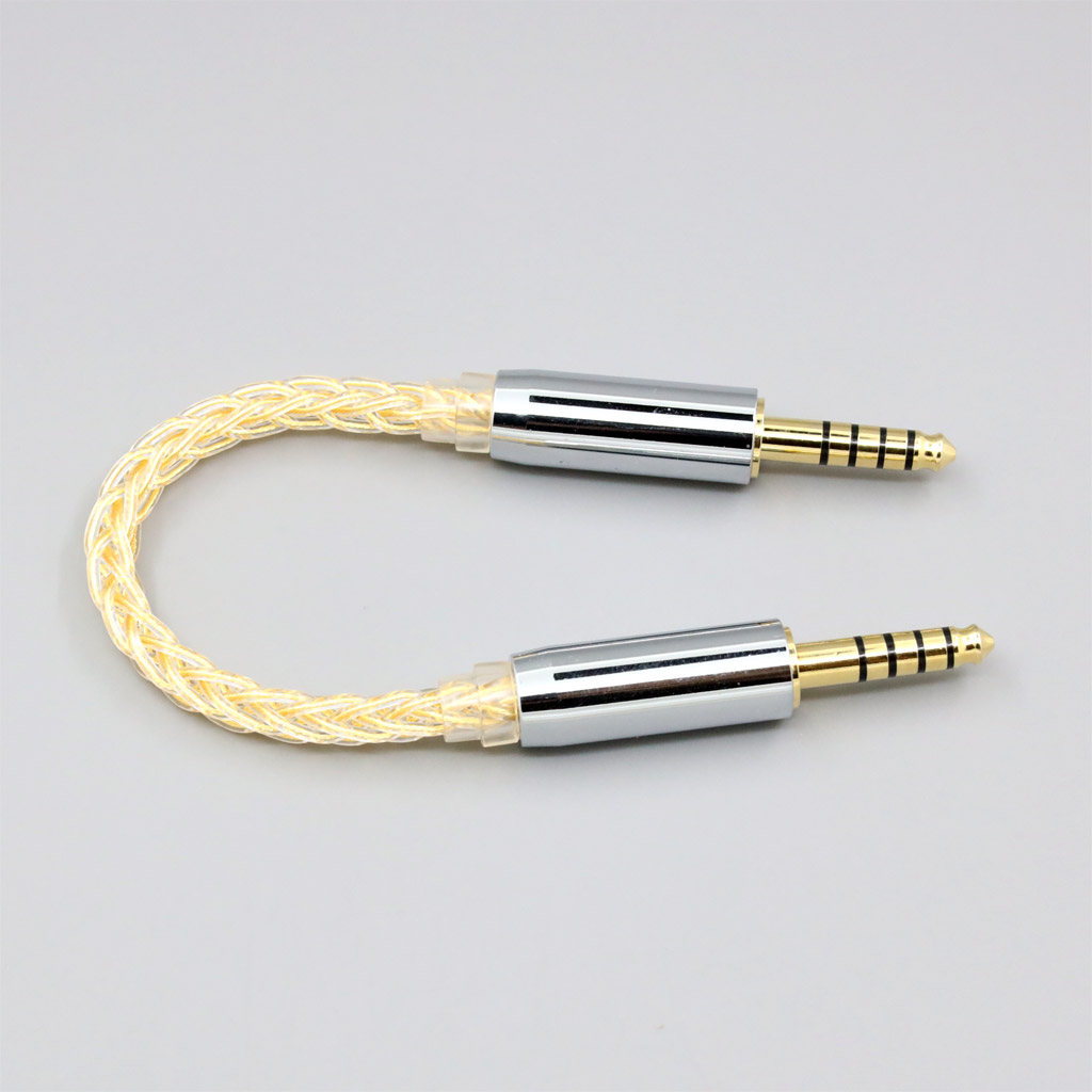 0.15m 4.4mm Male to Male 99.99% Ultra Pure Silver + Gold Plated Earphone DIY Custom Cable 