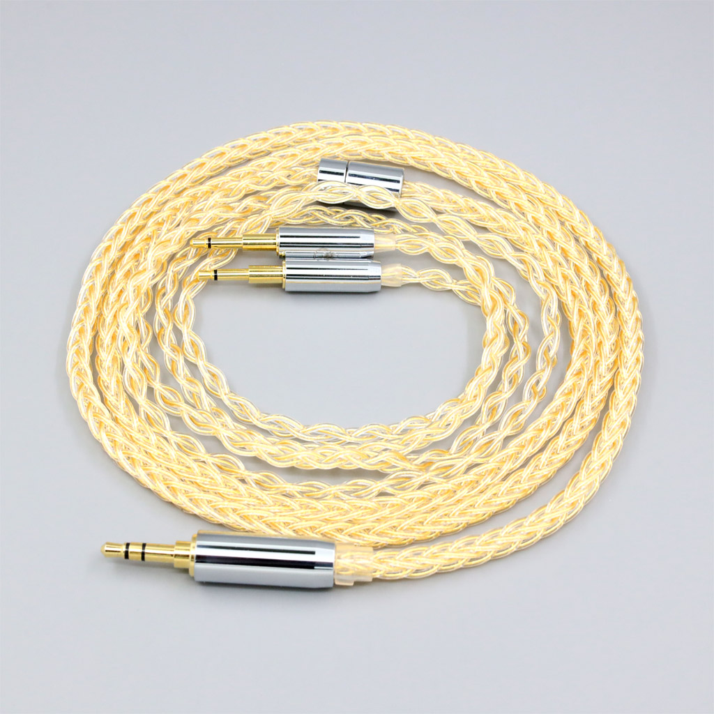 8 Core 99% 7n Pure Silver 24k Gold Plated Earphone Cable For Sennheiser HD477 HD497 HD212 PRO EH250 EH350 Dual 2.5mm