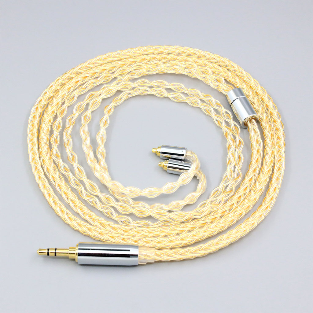 8 Core 99% 7n Pure Silver 24k Gold Plated Earphone Cable For AKG N5005 N30 N40 MMCX 