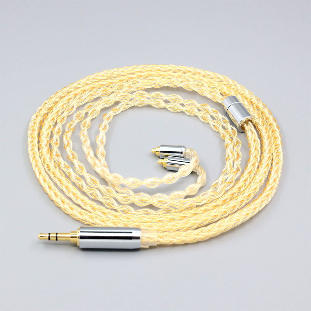 8 Core 99% 7n Pure Silver 24k Gold Plated Earphone Cable For AKG N5005 N30 N40 MMCX 