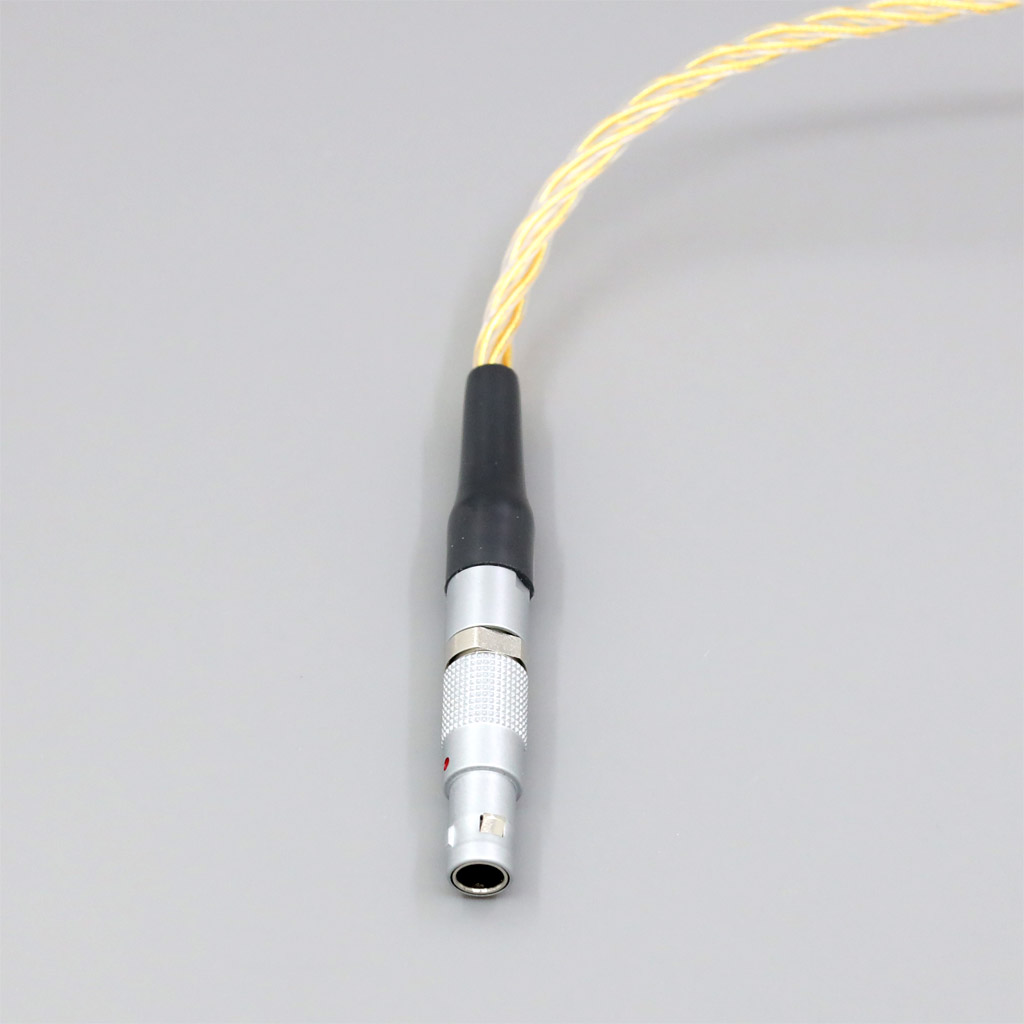 8 Core 99% 7n Pure Silver 24k Gold Plated Earphone Cable For AKG K812 K872 Reference Headphone