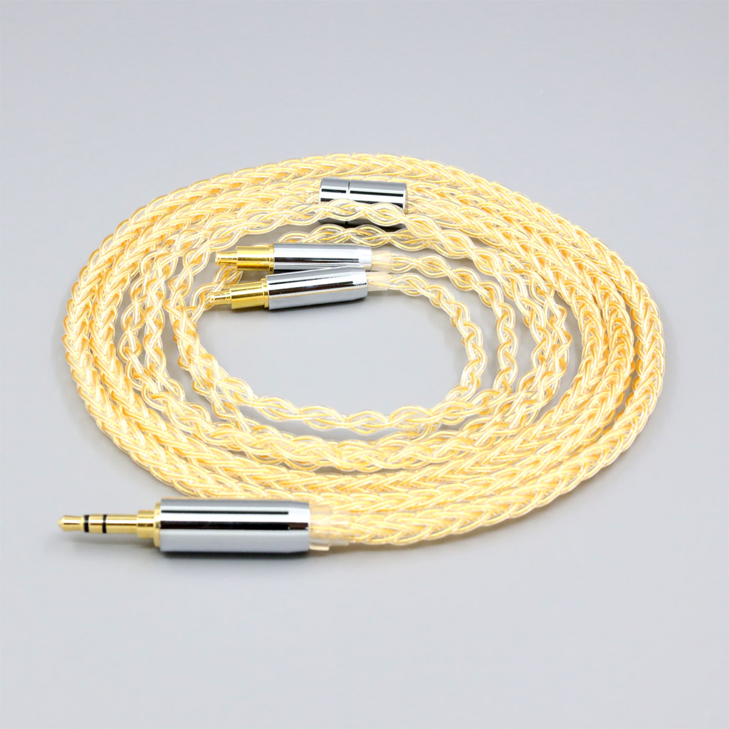 8 Core 99% 7n Pure Silver 24k Gold Plated Earphone Cable For Audio Technica ATH-ADX5000 ATH-MSR7b 770H 990H A2DC Headphone