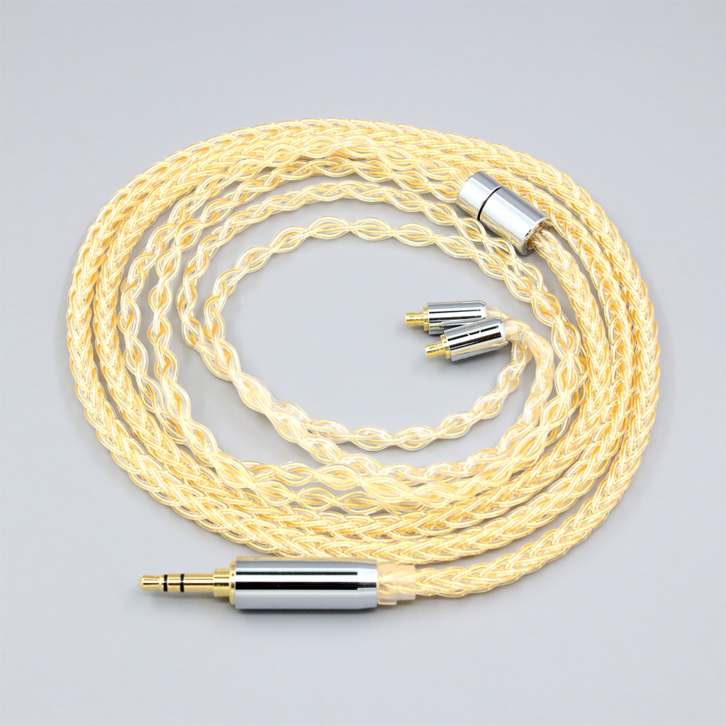 8 Core 99% 7n Pure Silver 24k Gold Plated Earphone Cable For Acoustune HS 1695Ti 1655CU 1695Ti 1670SS