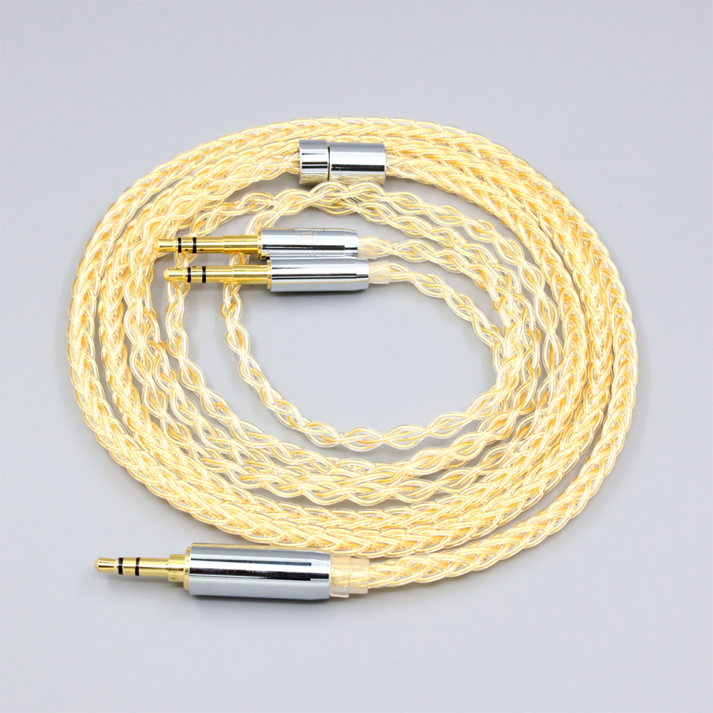 8 Core 99% 7n Pure Silver 24k Gold Plated Earphone Cable For Final Audio D8000 AFDS pro Design Pandora Hope vi