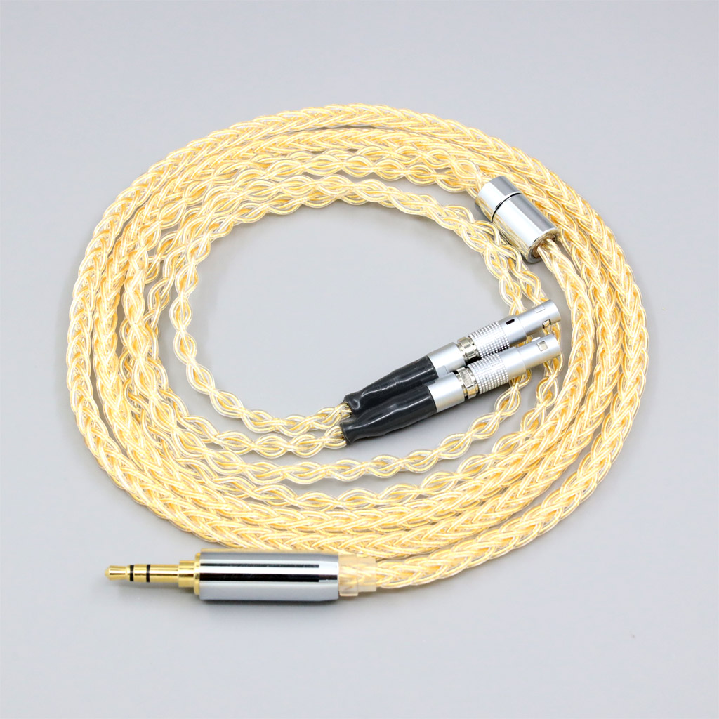 8 Core 99% 7n Pure Silver 24k Gold Plated Earphone Cable For Ultrasone Veritas Jubilee 25E 15 Edition ED 8EX ED15