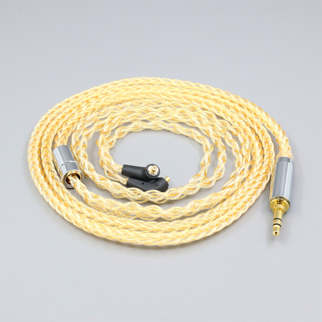 8 Core 99% 7n Pure Silver 24k Gold Plated Earphone Cable For Etymotic ER4SR ER4XR ER3XR ER3SE ER2XR ER2SE