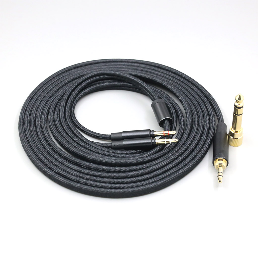100pcs 3m black 6.5mm 3.5mm Headphone Cable For Beyerdynamic T1 T5P II 
