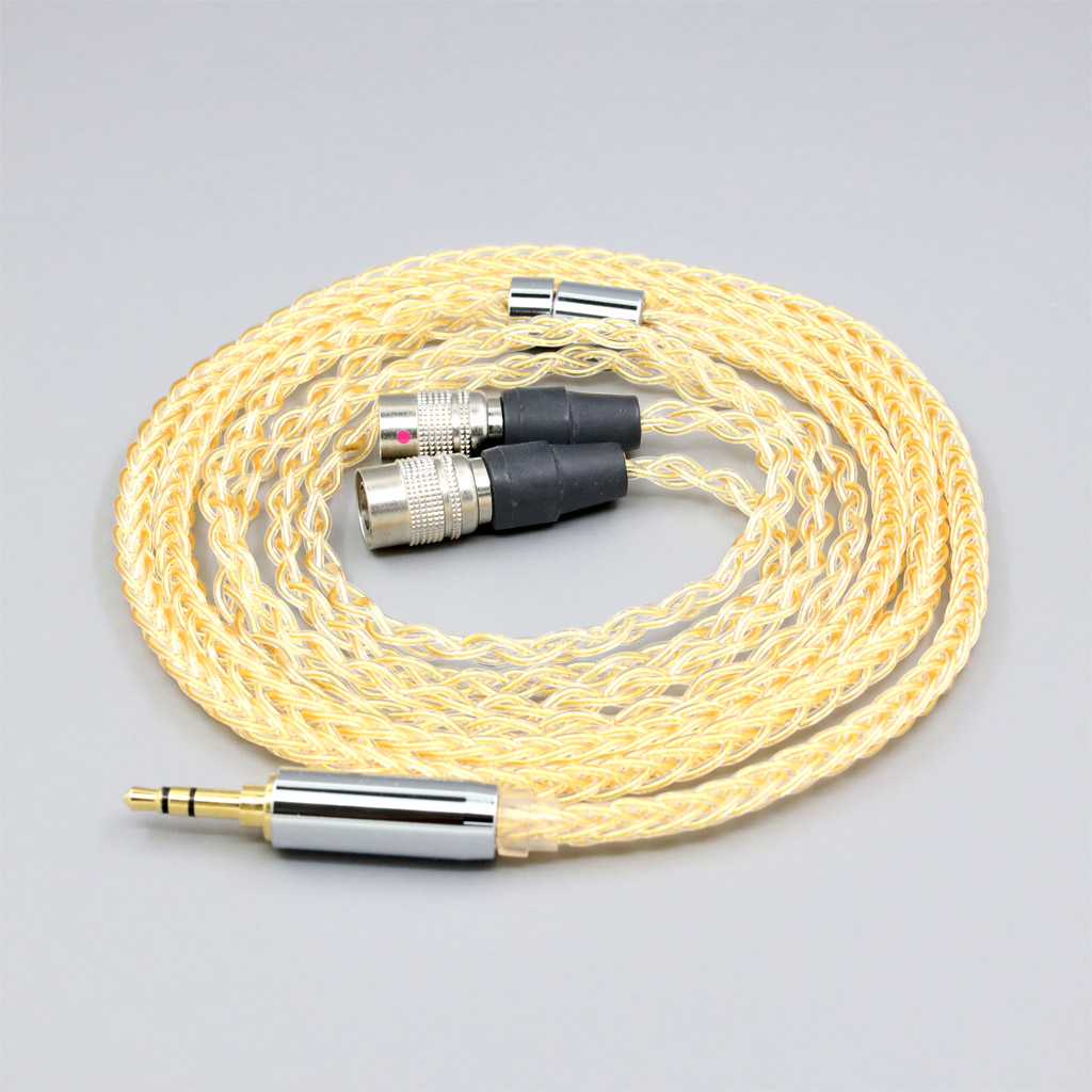 8 Core 99% 7n Pure Silver 24k Gold Plated Earphone Cable For Mr Speakers Alpha Dog Ether C Flow Mad Dog AEON headphone