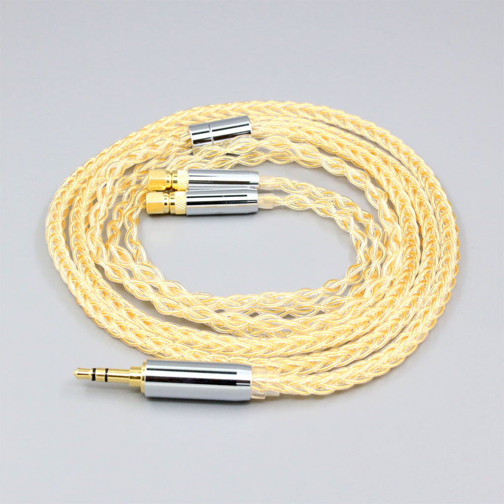 8 Core 99% 7n Pure Silver 24k Gold Plated Earphone Cable For HiFiMan HE400 HE5 HE6 HE300 HE4 HE500 HE6 Headphone
