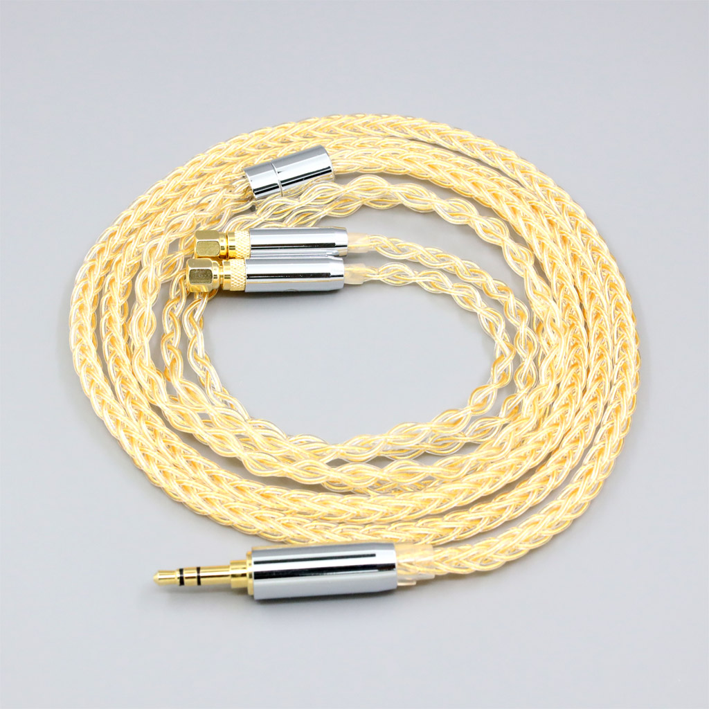 8 Core 99% 7n Pure Silver 24k Gold Plated Earphone Cable For HiFiMan HE400 HE5 HE6 HE300 HE4 HE500 HE6 Headphone