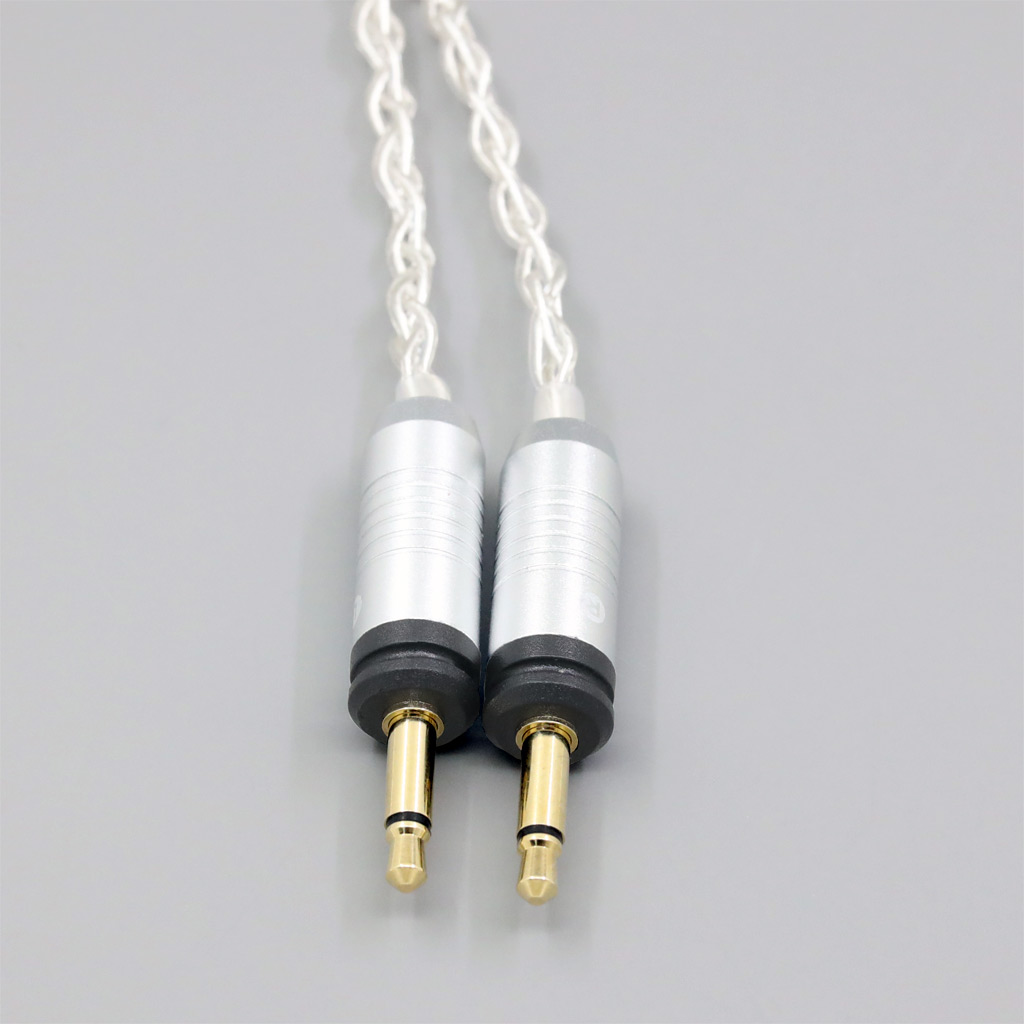 8 Core Silver Plated OCC Earphone Cable For Focal Clear Elear Elex Elegia Stellia Dual 3.5mm headphone plug