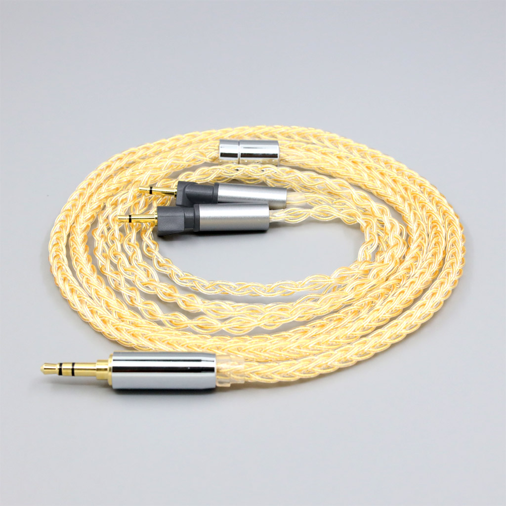 8 Core 99% 7n Pure Silver 24k Gold Plated Earphone Cable For Abyss Diana v2 phi TC X1226lite 1:1 headphone pin