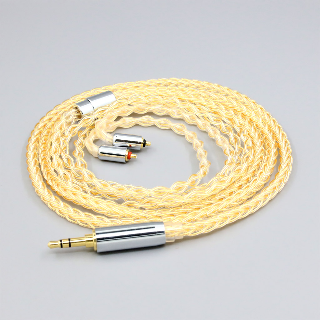 8 Core 99% 7n Pure Silver 24k Gold Plated Earphone Cable For UE Live UE6Pro Lighting SUPERBAX IPX
