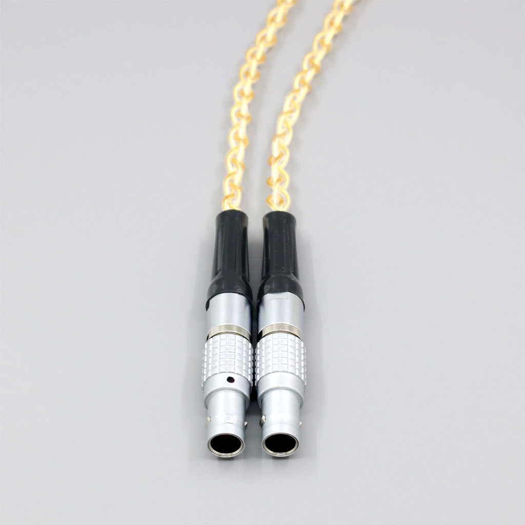 8 Core 99% 7n Pure Silver 24k Gold Plated Earphone Cable For Focal Utopia Fidelity Circumaural Headphone