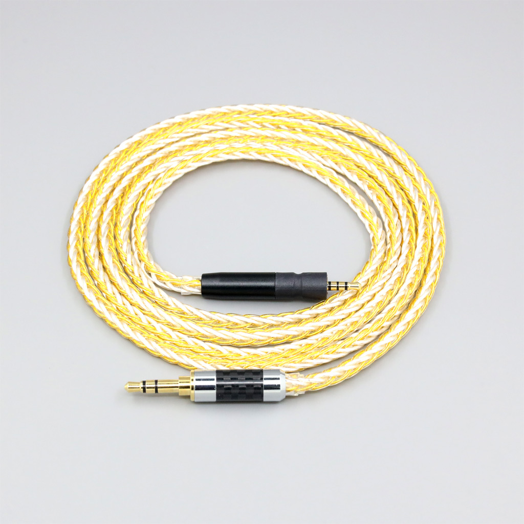 8 Core Silver Gold Plated Earphone Cable For Sennheiser G4me Game One Zero PC 373D GSP 350 500 600 Headset Headphone
