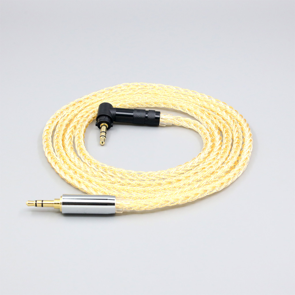 8 Core 99% 7n Pure Silver 24k Gold Plated Earphone Cable For Fostex T50RP Mk3 T40RP Mk2 T20RP Mk2 Dekoni Audio Headphone