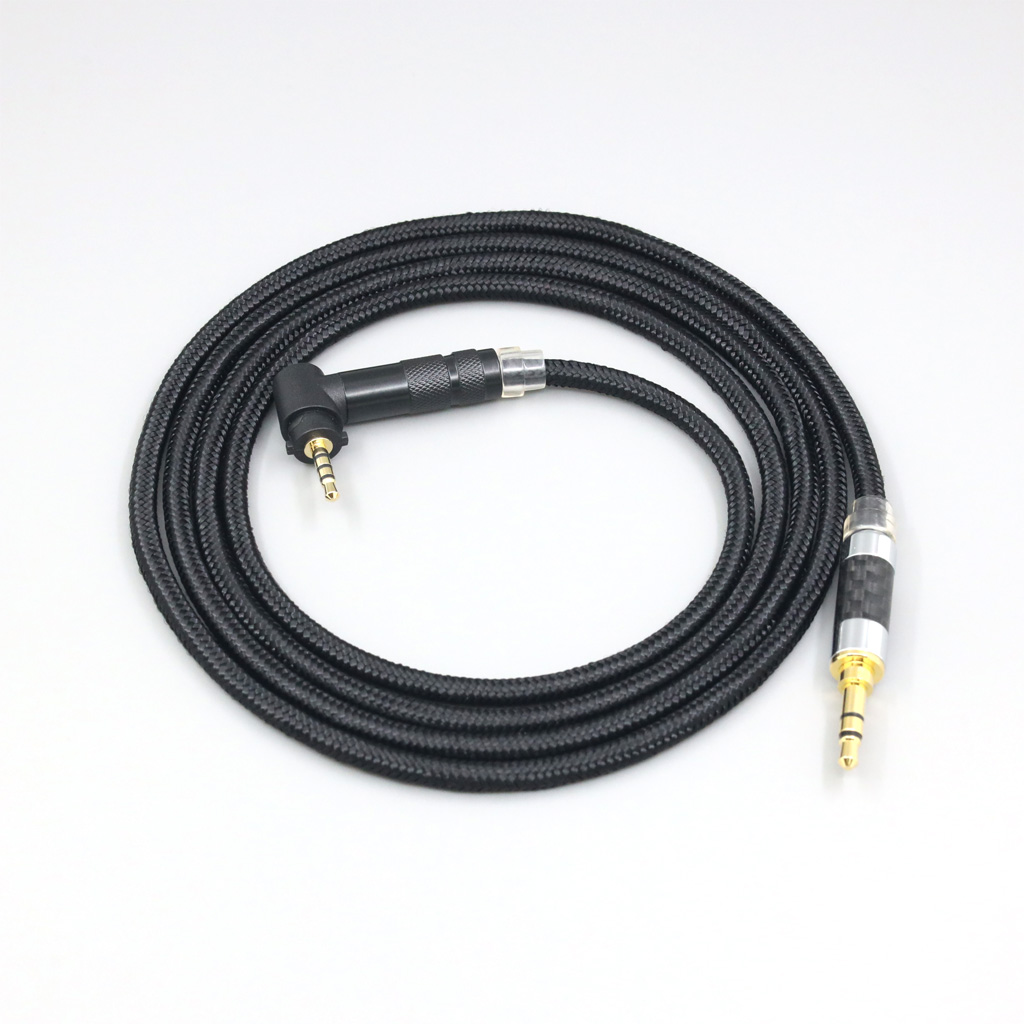 Black Super Soft Headphone Nylon OFC Cable For Fostex T50RP 50TH Anniversary RP Stereo Earphone