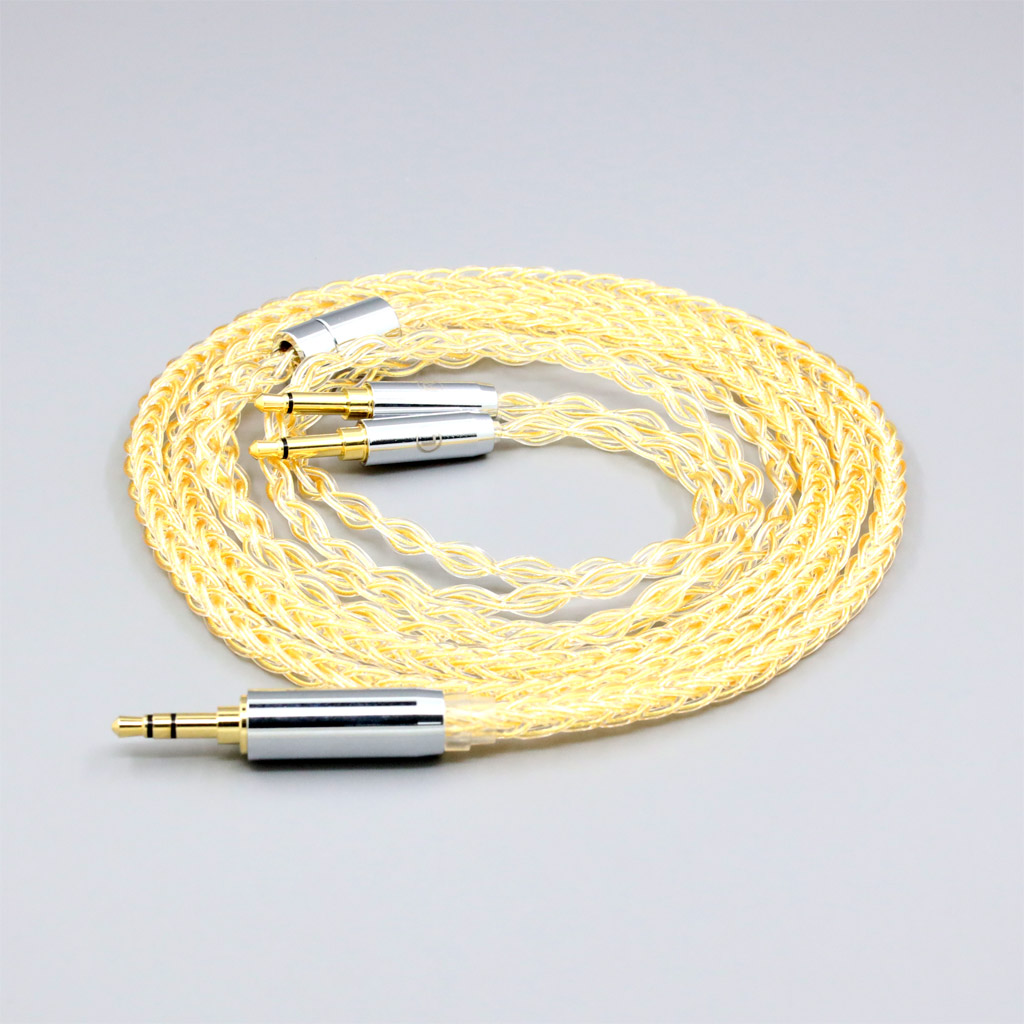 8 Core 99% 7n Pure Silver 24k Gold Plated Earphone Cable For Hifiman Sundara Ananda HE1000se HE6se he400se Arya He-35x