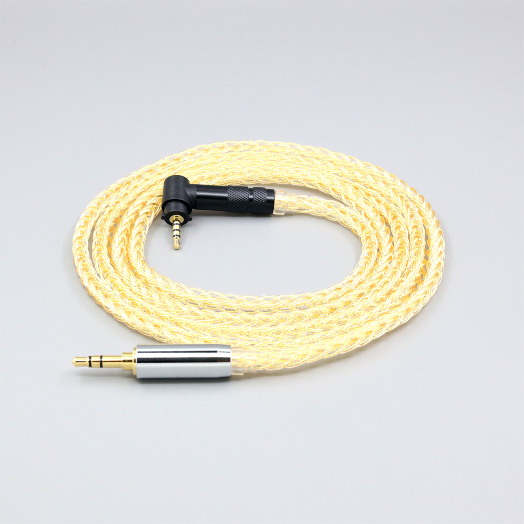 8 Core 99% 7n Pure Silver 24k Gold Plated Earphone Cable For Fostex T50RP 50TH Anniversary RP Stereo Headphone