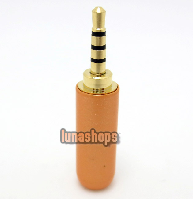 2.5mm 4 Poles + Gold Cover male adapter Plug Audio Connector For DIY Solder Cable