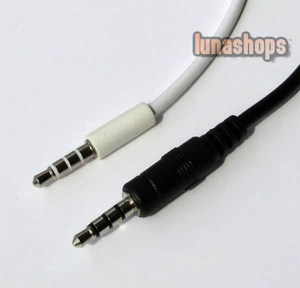 Black 3.5mm 4 poles Male to USB Female Tranfer Cable Adapter For12V Car CD Player aux