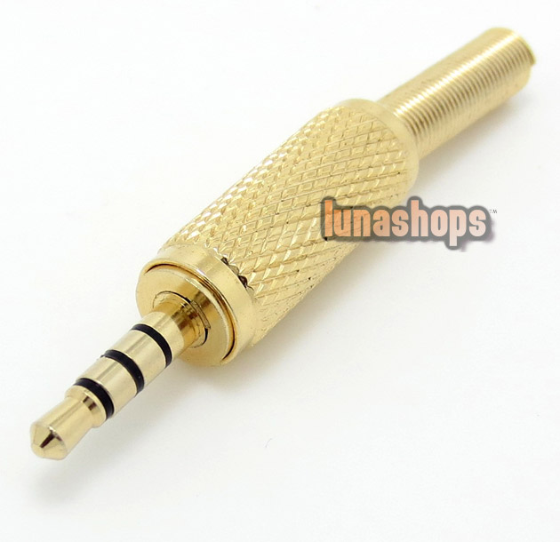 3.5mm 4 Poles + Tail Cover male adapter Plug Audio Connector For DIY Solder