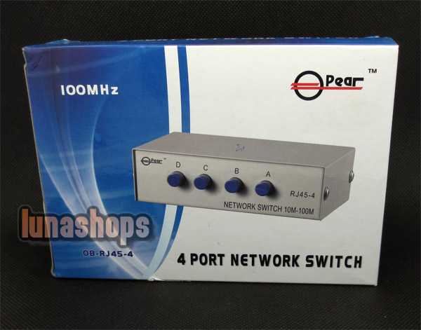 4 Port RJ45 Manual Sharing Switch Box MT RJ45 4 OB-rj45-4