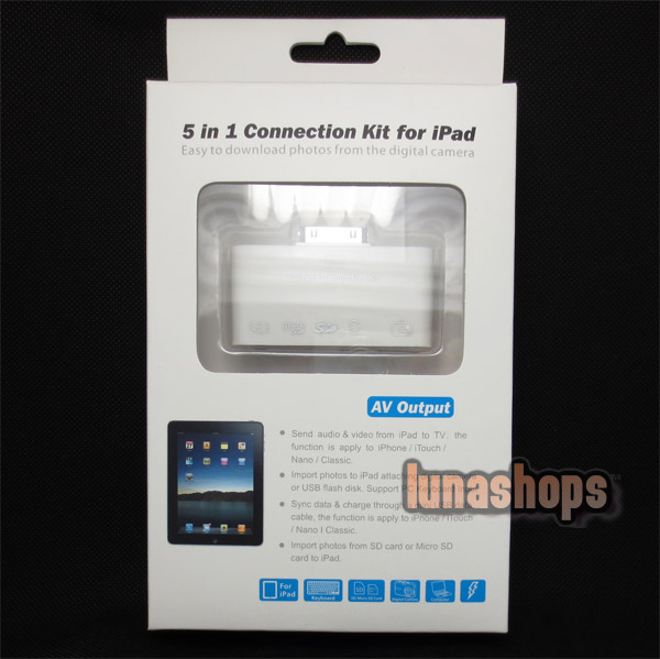 5 in 1 USB Camera Connector Kit Micro/SD Card Reader Adapter For iPad 