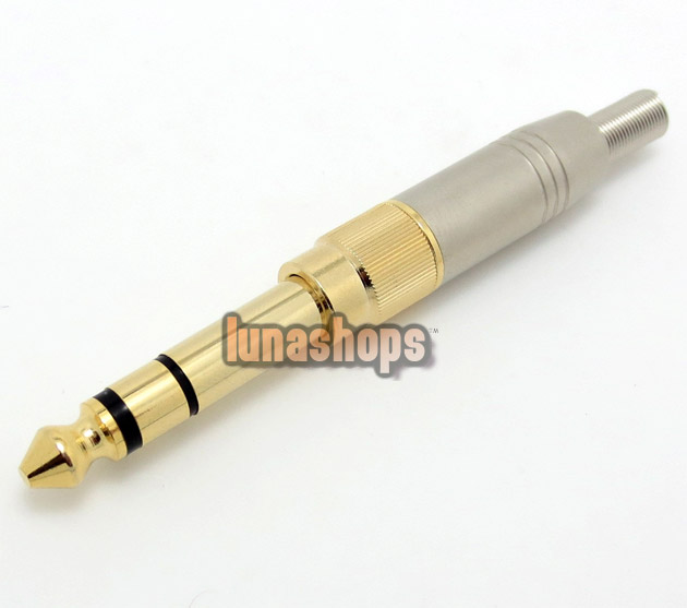 6.5mm + 3.5mm Set Gold Cover male adapter Plug Audio Connector For DIY Solder Cable