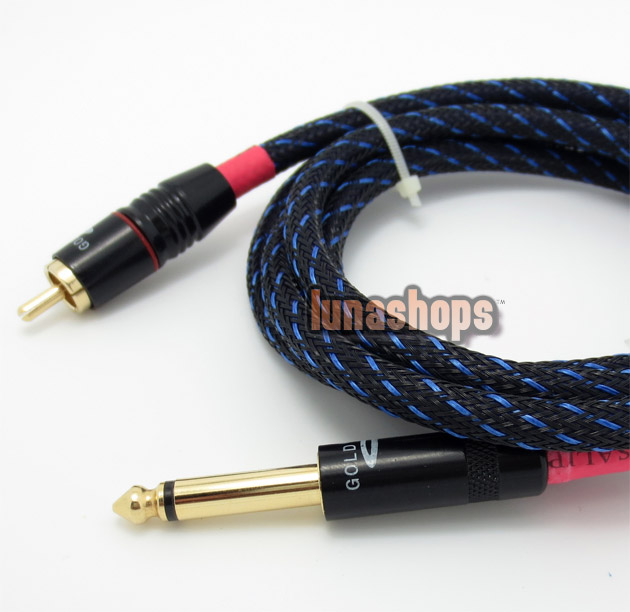 6.5mm Male To RCA AV Male Cable DIY Gold snake Plug DIY Connector Cable
