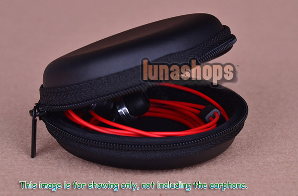 Dia:8cm Hard Zippered Earphone Headset Carrying Case Bag