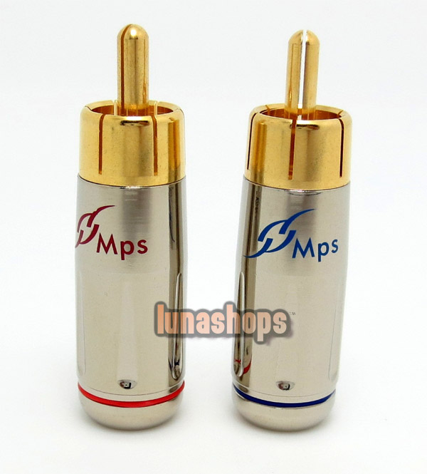 2pcs MPS RCA AV Plug bead-6 Gold Plated Hifi For Diy 
