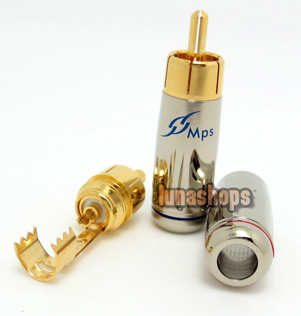 2pcs MPS RCA AV Plug bead-6 Gold Plated Hifi For Diy 