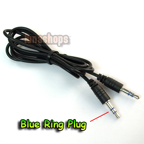 Blue Ring Plug MM Cords Plug 3.5 to 3.5mm Audio Cable 