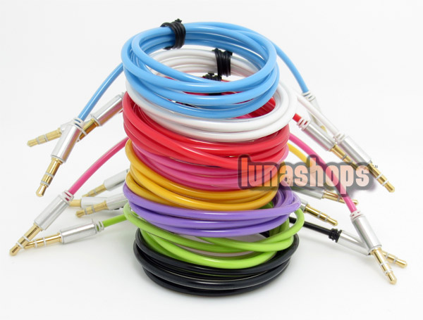8 Color for choosing 3.5mm male to Male Audio Cable 100cm long Crystal Version JD8