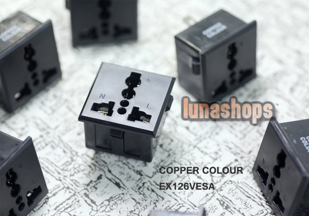 Copper Colour CC Phosphor bronze rhodium plated frozen universal power socket