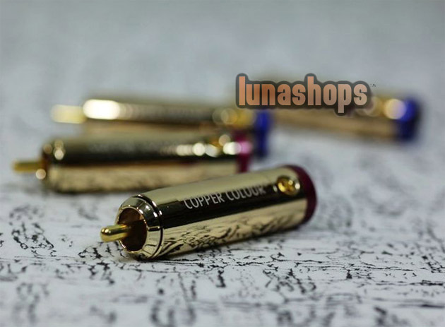 Copper Colour CC LightScribe RCA-G18 Male Audio DIY 18k Adapter for 1 pair