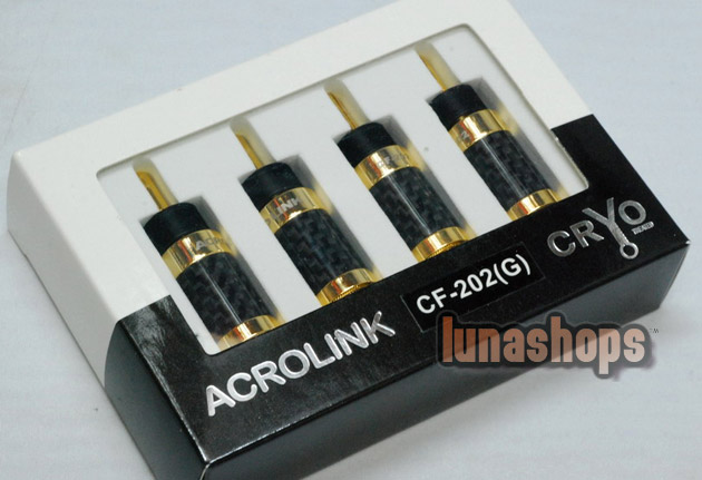 1pcs ACROLINK CF-202 Top rated Carbon Gold Plated Updated Banana Straight adapter